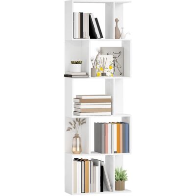 OEM Bibliothèque En Bois À 5 Étagères Avec Séparateur, 60 X 24 X 184,5 Cm, Blanche - Publicité OEM Bibliothèque En Bois À 5 Étagères Avec Séparateur, 60 X 24 X 184,5 Cm, Blanche - Publicité