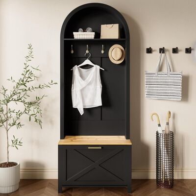 OEM Armoire Multifonctionnelle Avec Range-chaussures, Étagère Et Crochets – Porte-manteau D'Entrée, Structure Robuste En Mdf, Design Moderne, Pieds En Fer Résistants, Rangement Pratique - Publicité OEM Armoire Multifonctionnelle Avec Range-chaussures, Étagère Et Crochets – Porte-manteau D'Entrée, Structure Robuste En Mdf, Design Moderne, Pieds En Fer Résistants, Rangement Pratique - Publicité