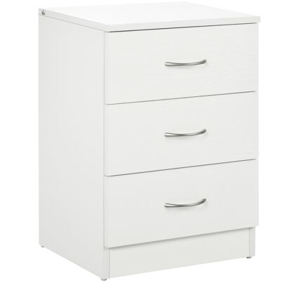 OEM Table De Chevet À 3 Tiroirs Avec Poignées En Aluminium, Idéale Pour La Chambre Ou Le Salon, 40 X 35 X 58 Cm, Blanche. Publicité OEM Table De Chevet À 3 Tiroirs Avec Poignées En Aluminium, Idéale Pour La Chambre Ou Le Salon, 40 X 35 X 58 Cm, Blanche. Publicité