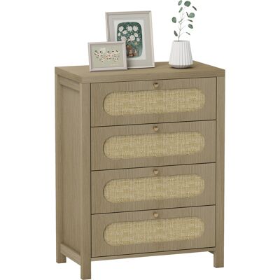 MRTRS Commode De Style Bohème Avec 4 Tiroirs Et Portes En Résine, 70 X 38 X 93 Cm, Aspect Bois. Publicité MRTRS Commode De Style Bohème Avec 4 Tiroirs Et Portes En Résine, 70 X 38 X 93 Cm, Aspect Bois. Publicité