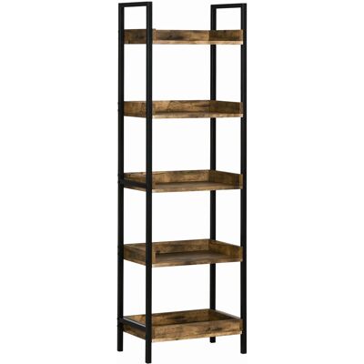 ARRIGONI Bibliotheque Style Industriel 5 Etageres Bois Metal 48x30x155 Cm - Publicité ARRIGONI Bibliotheque Style Industriel 5 Etageres Bois Metal 48x30x155 Cm - Publicité