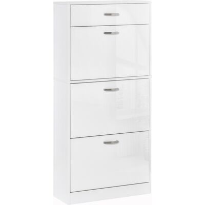 OEM Homcom Meuble À Chaussures - 3 Portes Abattantes Et Tiroir Coulissant - Dim. 62l X 24l X 135h Cm - Poignées Alu. Panneaux Particules Blanc - Publicité OEM Homcom Meuble À Chaussures - 3 Portes Abattantes Et Tiroir Coulissant - Dim. 62l X 24l X 135h Cm - Poignées Alu. Panneaux Particules Blanc - Publicité