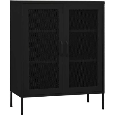 DESIGN IN Armoire De Rangement Noir 80x35x101,5 Cm Acier - Publicité DESIGN IN Armoire De Rangement Noir 80x35x101,5 Cm Acier - Publicité