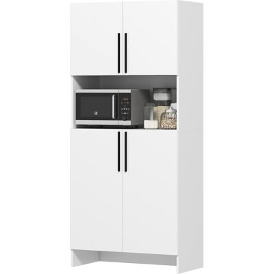 OEM Meuble De Cuisine, Armoire De Rangement Pour Cuisine, Salon, Salle À Manger, Placards, Étagères, Étagère Pour Micro-ondes, Panneaux De Particules, Blanc - Publicité OEM Meuble De Cuisine, Armoire De Rangement Pour Cuisine, Salon, Salle À Manger, Placards, Étagères, Étagère Pour Micro-ondes, Panneaux De Particules, Blanc - Publicité