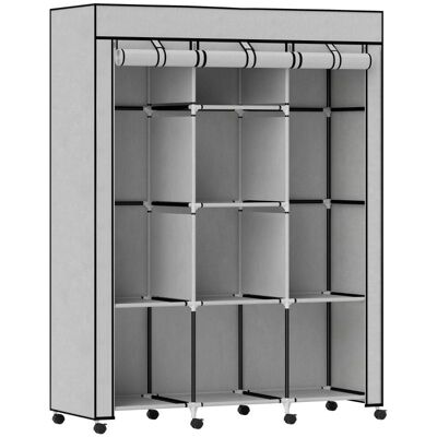 OEM Armoire En Tissu, Solution De Rangement, 8 Étagères, 2 Tringles, Grise Avec Compartiments Spacieux Pour Un Rangement Optimal - Publicité OEM Armoire En Tissu, Solution De Rangement, 8 Étagères, 2 Tringles, Grise Avec Compartiments Spacieux Pour Un Rangement Optimal - Publicité