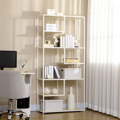 OEM Étagère Bibliothèque Cadre Métal Style Industriel, 7 Niveaux Étagère Ouverte, Meuble De Rangement Pour Salon/bureau, 83x34x180cm, Chêne - Publicité OEM Étagère Bibliothèque Cadre Métal Style Industriel, 7 Niveaux Étagère Ouverte, Meuble De Rangement Pour Salon/bureau, 83x34x180cm, Chêne - Publicité