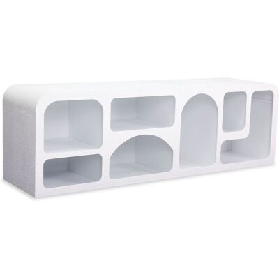 MENZZO Buffet Bas Navalor L160cm Design Arches Style Troglodyte Blanc - Publicité MENZZO Buffet Bas Navalor L160cm Design Arches Style Troglodyte Blanc - Publicité