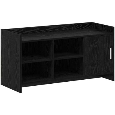 Cabinet À Chaussures Avec Porte Chêne Noir 100 X 39,5 X 51 Cm Vidaxl - Publicité Cabinet À Chaussures Avec Porte Chêne Noir 100 X 39,5 X 51 Cm Vidaxl - Publicité