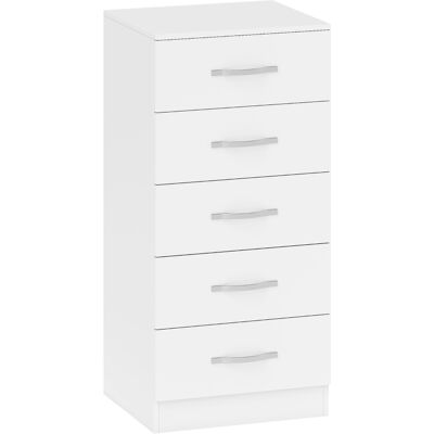 DEVOKO Commode Avec 5 Tiroirs, Armoire À Tiroirs Pour Vêtements Et Ustensiles, Carton En Carton, Blanc - Publicité DEVOKO Commode Avec 5 Tiroirs, Armoire À Tiroirs Pour Vêtements Et Ustensiles, Carton En Carton, Blanc - Publicité