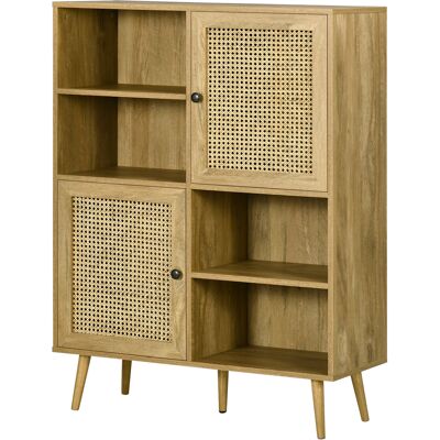 OEM Buffet Meuble De Rangement Armoire Haut Aspect Bois Et Cannage Design 2 Portes - Dim. 90l X 32,5l X 120h Cm - Publicité OEM Buffet Meuble De Rangement Armoire Haut Aspect Bois Et Cannage Design 2 Portes - Dim. 90l X 32,5l X 120h Cm - Publicité