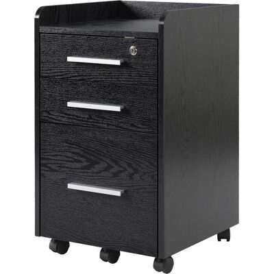 OEM Caisson De Bureau Rangement Bureau Sur Roulettes 3 Tiroirs 1 Verrouillable 1 Trieur Dossiers En Bois Noir - Publicité OEM Caisson De Bureau Rangement Bureau Sur Roulettes 3 Tiroirs 1 Verrouillable 1 Trieur Dossiers En Bois Noir - Publicité