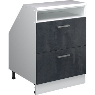 Meuble De Rangement Sous Pente Rion, Béton Noir, 60x81.6cm 2 Tiroirs, 60 Cm De Profondeur, Vicco - Publicité Meuble De Rangement Sous Pente Rion, Béton Noir, 60x81.6cm 2 Tiroirs, 60 Cm De Profondeur, Vicco - Publicité