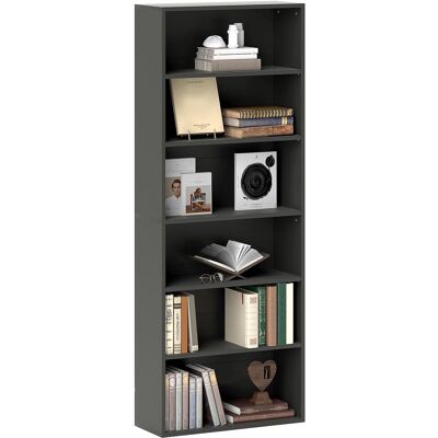 OEM Bibliothèque Étagère De Rangement 6 Niveaux Avec Étagères Réglables Pour Salon, Chambre, Bureau, 60x24x158,5cm, Noir - Publicité OEM Bibliothèque Étagère De Rangement 6 Niveaux Avec Étagères Réglables Pour Salon, Chambre, Bureau, 60x24x158,5cm, Noir - Publicité