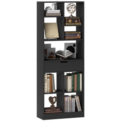 OEM Bibliothèque Meuble De Rangement Avec Tiroir Et Étagères Ouvertes, 60 X 26 X 158 Cm, Noir - Publicité OEM Bibliothèque Meuble De Rangement Avec Tiroir Et Étagères Ouvertes, 60 X 26 X 158 Cm, Noir - Publicité
