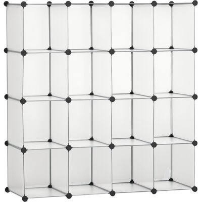 DEVOKO Meuble Rangement Modulable Blanc 16 Cubes Rangement Chaussures Vêtements Livres Jouets Maison - Publicité DEVOKO Meuble Rangement Modulable Blanc 16 Cubes Rangement Chaussures Vêtements Livres Jouets Maison - Publicité