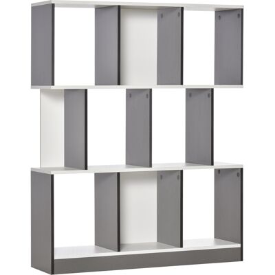 ARRIGONI Bibliothèque Étagère Meuble De Rangement 3 Niveaux Design Contemporain Mdf E1 Bicolore Gris Blanc - Publicité ARRIGONI Bibliothèque Étagère Meuble De Rangement 3 Niveaux Design Contemporain Mdf E1 Bicolore Gris Blanc - Publicité
