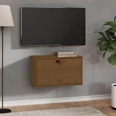 LIIYIELA Armoire Murale Marron Miel 60x30x35 Cm Bois De Pin Massif - Publicité LIIYIELA Armoire Murale Marron Miel 60x30x35 Cm Bois De Pin Massif - Publicité