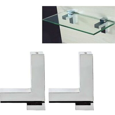FANGMEDIA Adjustable Wood/glass Shelf Bracket, Zinc Alloy Polished Chrome Shelf Support Clip Angle, For 3-36mm Thick Shelves, Wall Mounted Glass Support Clip Wo - Publicité FANGMEDIA Adjustable Wood/glass Shelf Bracket, Zinc Alloy Polished Chrome Shelf Support Clip Angle, For 3-36mm Thick Shelves, Wall Mounted Glass Support Clip Wo - Publicité