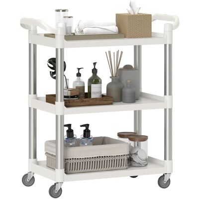 OEM Chariot De Cuisine À 3 Niveaux, Chariot De Rangement En Aluminium, Capacité De Charge De 105 Kg, Pour Salle À Manger, Salon, 88 X 44 X 93 Cm, Blanc - Publicité OEM Chariot De Cuisine À 3 Niveaux, Chariot De Rangement En Aluminium, Capacité De Charge De 105 Kg, Pour Salle À Manger, Salon, 88 X 44 X 93 Cm, Blanc - Publicité