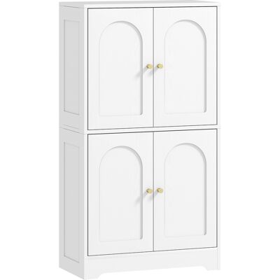 MRTRS Buffet De Cuisine, Meuble De Cuisine Avec 4 Portes Cintrées Et 2 Étagères Réglables, 60 X 30 X 110 Cm, Blanc - Publicité MRTRS Buffet De Cuisine, Meuble De Cuisine Avec 4 Portes Cintrées Et 2 Étagères Réglables, 60 X 30 X 110 Cm, Blanc - Publicité