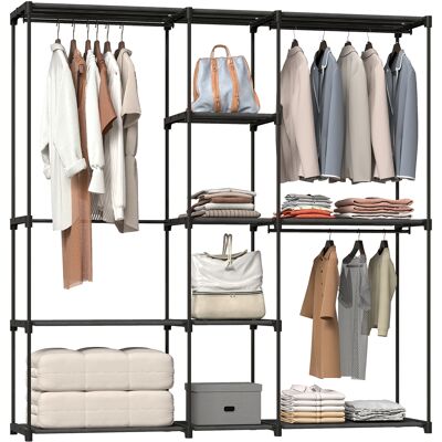 OEM Armoire De Rangement, Penderie En Tissu Avec Barre De Suspension Et Étagères, 182 X 43 X 185 Cm, Noir - Publicité OEM Armoire De Rangement, Penderie En Tissu Avec Barre De Suspension Et Étagères, 182 X 43 X 185 Cm, Noir - Publicité