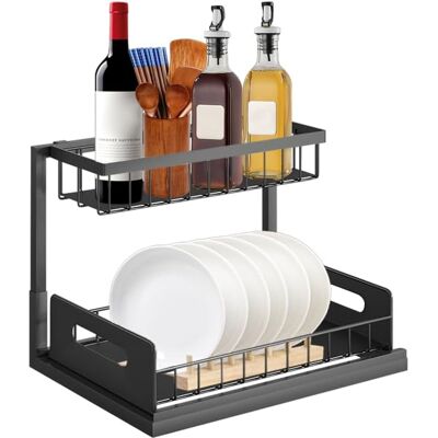 GRASSLIN Rangement Sous Évier À 2 Niveaux,organiseur De Cuisine, Étagère Sous Évier, Porte-épices,panier Coulissant En Métal,pour Salle Bain,chambre (27 X 36 28 Cm (noir)) 27 X Cm (noir) -'27 X 36 X 28 Cm (noi - Publicité GRASSLIN Rangement Sous Évier À 2 Niveaux,organiseur De Cuisine, Étagère Sous Évier, Porte-épices,panier Coulissant En Métal,pour Salle Bain,chambre (27 X 36 28 Cm (noir)) 27 X Cm (noir) -'27 X 36 X 28 Cm (noi - Publicité