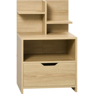 OEM Table De Chevet Table De Nuit Avec Tiroir, Niche Et Étagères De Rangement Effet Bois 45 X 35 X 73 Cm Naturel - Publicité OEM Table De Chevet Table De Nuit Avec Tiroir, Niche Et Étagères De Rangement Effet Bois 45 X 35 X 73 Cm Naturel - Publicité