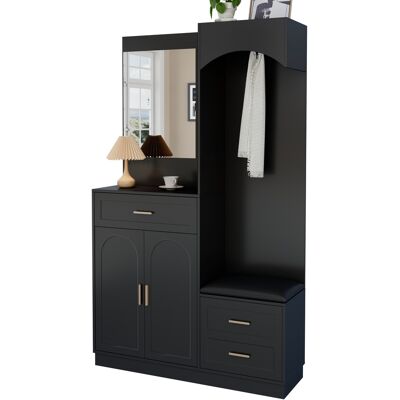 ACKERMAN Armoires Modernes Et Compactes, Combinaison Armoire Et Meuble À Chaussures, Meuble D'Entrée, Étagère De Rangement Multifonctionnelle Avec Miroir - Publicité ACKERMAN Armoires Modernes Et Compactes, Combinaison Armoire Et Meuble À Chaussures, Meuble D'Entrée, Étagère De Rangement Multifonctionnelle Avec Miroir - Publicité