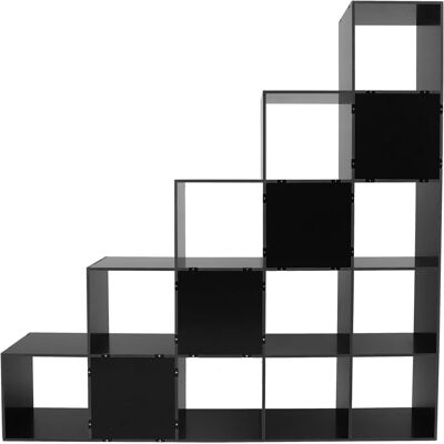 GOJOY Étagère D'Angle En Forme De L À 15 Cubes - En Pvc - Avec Paroi Arrière - Dimensions : 146 X 146 Cm - Charge Maximale : 70 Kg - Pour Salon, Bureau, Chambre D'Enfant - Noir - Publicité GOJOY Étagère D'Angle En Forme De L À 15 Cubes - En Pvc - Avec Paroi Arrière - Dimensions : 146 X 146 Cm - Charge Maximale : 70 Kg - Pour Salon, Bureau, Chambre D'Enfant - Noir - Publicité