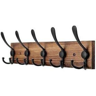 OEM Porte Manteau Mural Bois - 5 Crochets Triples En Noir - 43 Cm - Patere Murale Pour Une Entrée, Chambre, Salle De Bain Et Vestiaire - Publicité OEM Porte Manteau Mural Bois - 5 Crochets Triples En Noir - 43 Cm - Patere Murale Pour Une Entrée, Chambre, Salle De Bain Et Vestiaire - Publicité