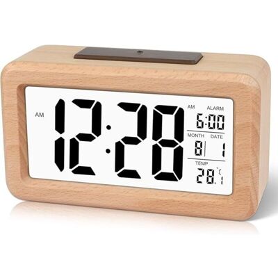 OEM Réveil Numérique En Bois À Réglage Facile Avec Température, Réveil Digital, Date, Rétro-éclairage, Répétition, Pour Chambre À Coucher, Chevet, Maison, Bureau, Non Ticking - Publicité OEM Réveil Numérique En Bois À Réglage Facile Avec Température, Réveil Digital, Date, Rétro-éclairage, Répétition, Pour Chambre À Coucher, Chevet, Maison, Bureau, Non Ticking - Publicité