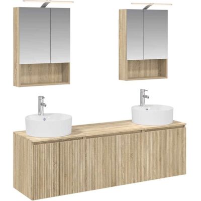 Ensemble D'Armoire De Salle De Bain 5 Pcs Chêne Sonoma Vidaxl - Publicité Ensemble D'Armoire De Salle De Bain 5 Pcs Chêne Sonoma Vidaxl - Publicité