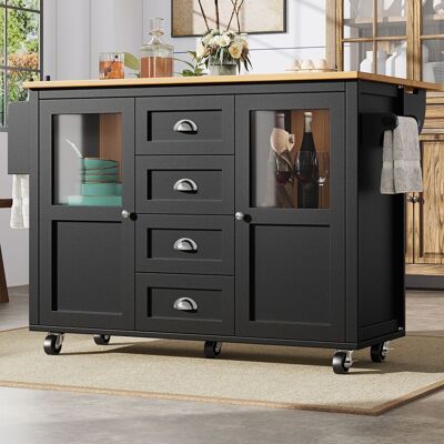 ACKERMAN Îlot De Cuisine, Meuble De Rangement, Buffet, 120 X 73 (45) X 93 Cm, Desserte De Cuisine Extensible À Roulettes, Porte-serviettes, Étagère À Épices, Étagères Réglables, Deux Portes, Quatre Tiroirs, Bl - Publicité ACKERMAN Îlot De Cuisine, Meuble De Rangement, Buffet, 120 X 73 (45) X 93 Cm, Desserte De Cuisine Extensible À Roulettes, Porte-serviettes, Étagère À Épices, Étagères Réglables, Deux Portes, Quatre Tiroirs, Bl - Publicité