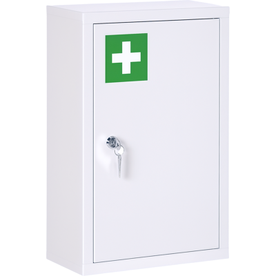 ARRIGONI Armoire À Pharmacie Murale En Acier, Armoire À Médicaments À 3 Niveaux Porte Verrouillable 2 Clés, 30x14x46cm, Blanc - Publicité ARRIGONI Armoire À Pharmacie Murale En Acier, Armoire À Médicaments À 3 Niveaux Porte Verrouillable 2 Clés, 30x14x46cm, Blanc - Publicité