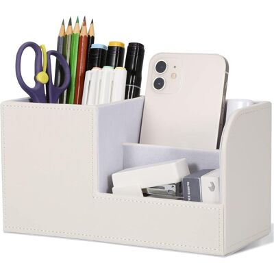 OEM 1 Organisateur De Bureau, 3 Compartiments, Bois Et Lin, Pour Stylos Agrafeuses Téléphone, Bureau Domicile - Publicité OEM 1 Organisateur De Bureau, 3 Compartiments, Bois Et Lin, Pour Stylos Agrafeuses Téléphone, Bureau Domicile - Publicité