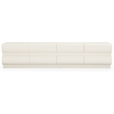 MENZZO Meuble Tv 8 Tiroirs Arrondis Mezade L180cm Crème - Publicité MENZZO Meuble Tv 8 Tiroirs Arrondis Mezade L180cm Crème - Publicité