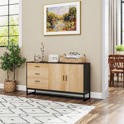 OEM Buffet Salon Meuble De Rangement 3 Tiroirs Étagère Réglable Pieds Acier Poignées Alliage Aluminium - Publicité OEM Buffet Salon Meuble De Rangement 3 Tiroirs Étagère Réglable Pieds Acier Poignées Alliage Aluminium - Publicité