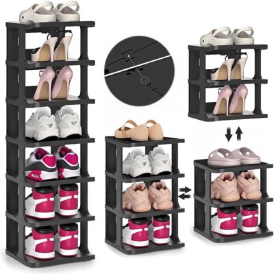 OEM Étagère À Chaussures À 7 Niveaux, Meuble À Chaussures Noir, Organisateur De Chaussures Vertical Gain De Place, Étagère De Rangement-crezuo - Publicité OEM Étagère À Chaussures À 7 Niveaux, Meuble À Chaussures Noir, Organisateur De Chaussures Vertical Gain De Place, Étagère De Rangement-crezuo - Publicité