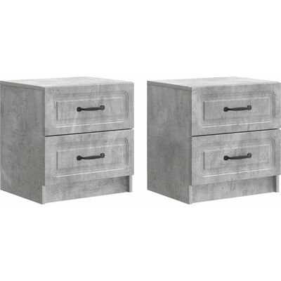 Maison Exclusive - Cabinet De Chevet 2 Pcs Gris Béton 43 X 34,5 X 44,5 Cm - Publicité Maison Exclusive - Cabinet De Chevet 2 Pcs Gris Béton 43 X 34,5 X 44,5 Cm - Publicité