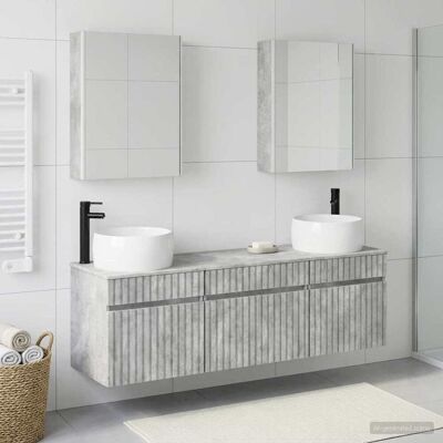 Ensemble D'Armoire De Salle De Bain 5 Pcs Gris Béton Vidaxl - Publicité Ensemble D'Armoire De Salle De Bain 5 Pcs Gris Béton Vidaxl - Publicité