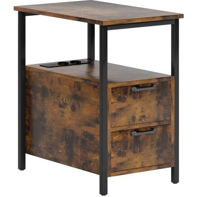 OEM Table D'Appoint/table Basse Avec Station De Charge, Ports Usb Et Prises Électriques, Table De Chevet Avec 2 Tiroirs, Étagère Pour Salon, Chambre, Marron Rustique - Publicité OEM Table D'Appoint/table Basse Avec Station De Charge, Ports Usb Et Prises Électriques, Table De Chevet Avec 2 Tiroirs, Étagère Pour Salon, Chambre, Marron Rustique - Publicité