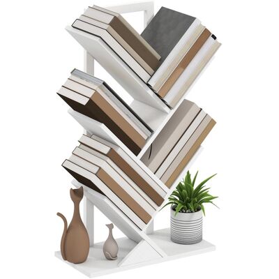 OEM Bibliothèque En Forme D'Arbre À 5 Étagères Avec Système Anti-basculement, Idéale Pour Le Salon Ou La Chambre, 50 X 24 X 82 Cm, Blanche. Publicité OEM Bibliothèque En Forme D'Arbre À 5 Étagères Avec Système Anti-basculement, Idéale Pour Le Salon Ou La Chambre, 50 X 24 X 82 Cm, Blanche. Publicité