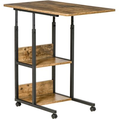 ARRIGONI Table Basse En C Style Industriel Table De Chevet Reglable En Hauteur 3 Etageres 4 Roues Avec Frein Marron Rustique - Publicité ARRIGONI Table Basse En C Style Industriel Table De Chevet Reglable En Hauteur 3 Etageres 4 Roues Avec Frein Marron Rustique - Publicité