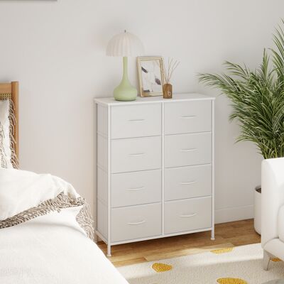 SONGMICS Commode, 8 Tiroirs En Tissu Non-tissé, Pour Chambre, Blanc - Publicité SONGMICS Commode, 8 Tiroirs En Tissu Non-tissé, Pour Chambre, Blanc - Publicité