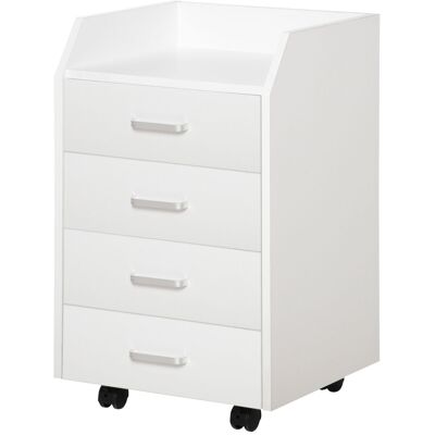 OEM Caisson De Bureau Rangement Sur Roulettes 4 Tiroirs Coulissants Mdf Et Panneaux De Particules Dim. 40l X 36l X 65h Cm Blanc - Publicité OEM Caisson De Bureau Rangement Sur Roulettes 4 Tiroirs Coulissants Mdf Et Panneaux De Particules Dim. 40l X 36l X 65h Cm Blanc - Publicité