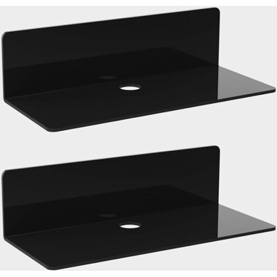 Melissa 2pcs Étagère Murale Flottante En Acrylique, 23 9.5cm, Etagere Adhésive Sans Percer Avec 4 Clips Câble, Petite Étagère Pour Bureau, Salle De Bain, Cuisine, Chambre À Coucher, Noir - Publicité Melissa 2pcs Étagère Murale Flottante En Acrylique, 23 9.5cm, Etagere Adhésive Sans Percer Avec 4 Clips Câble, Petite Étagère Pour Bureau, Salle De Bain, Cuisine, Chambre À Coucher, Noir - Publicité
