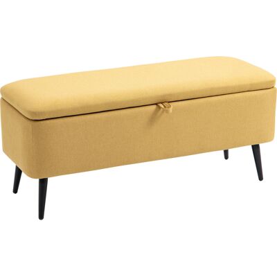 DEVOKO Banc Coffre De Rangement, En Lin, Jaune, 101 X 38,5 X 44,5 Cm, 150 Kg, Pour Salon Chambre Entrée, Assise Confortable, Rangement Salon Chambre - Publicité DEVOKO Banc Coffre De Rangement, En Lin, Jaune, 101 X 38,5 X 44,5 Cm, 150 Kg, Pour Salon Chambre Entrée, Assise Confortable, Rangement Salon Chambre - Publicité