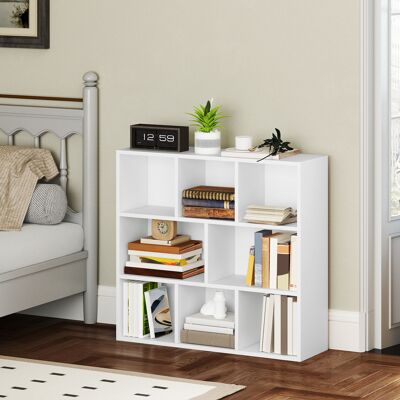 OEM Homcom Bibliothèque Étagère De Rangement - 8 Compartiments, Pour Salon, Chambre & Bureau, 74,3x24x80cm, Blanc - Publicité OEM Homcom Bibliothèque Étagère De Rangement - 8 Compartiments, Pour Salon, Chambre & Bureau, 74,3x24x80cm, Blanc - Publicité