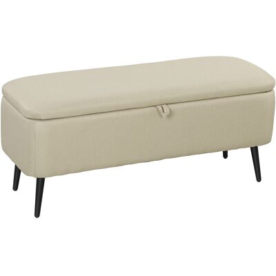 MIDUODUO Banc Rangement Table Basculante Pieds Acier Chambre/entrée Salon, 101x38,5x44,5 Cm, Beige - Publicité MIDUODUO Banc Rangement Table Basculante Pieds Acier Chambre/entrée Salon, 101x38,5x44,5 Cm, Beige - Publicité
