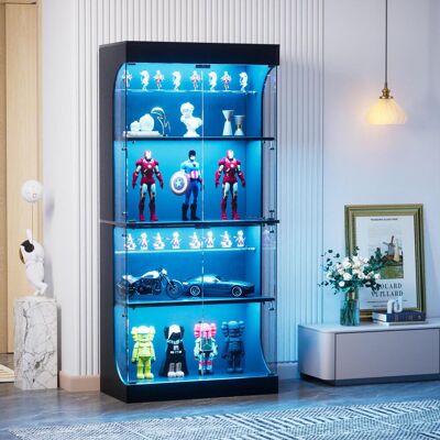 OEM Vitrine À Quatre Niveaux Avec Espace De Rangement, Éclairage Led, Portes Vitrées Et Capteurs Intelligents. Idéale Comme Vitrine Anti-poussière Pour Le Salon, La Chambre Et Le Bureau. Noire. 80 X 35 X - Publicité OEM Vitrine À Quatre Niveaux Avec Espace De Rangement, Éclairage Led, Portes Vitrées Et Capteurs Intelligents. Idéale Comme Vitrine Anti-poussière Pour Le Salon, La Chambre Et Le Bureau. Noire. 80 X 35 X - Publicité